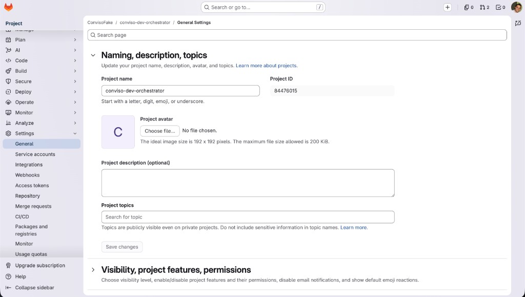 GitLab Settings - Project ID