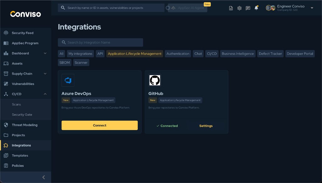 Step 1 - Open Azure DevOps integration