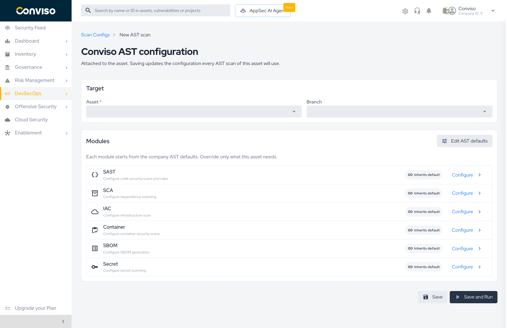 New AST configuration