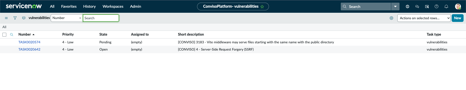 ServiceNow vulnerabilities list img