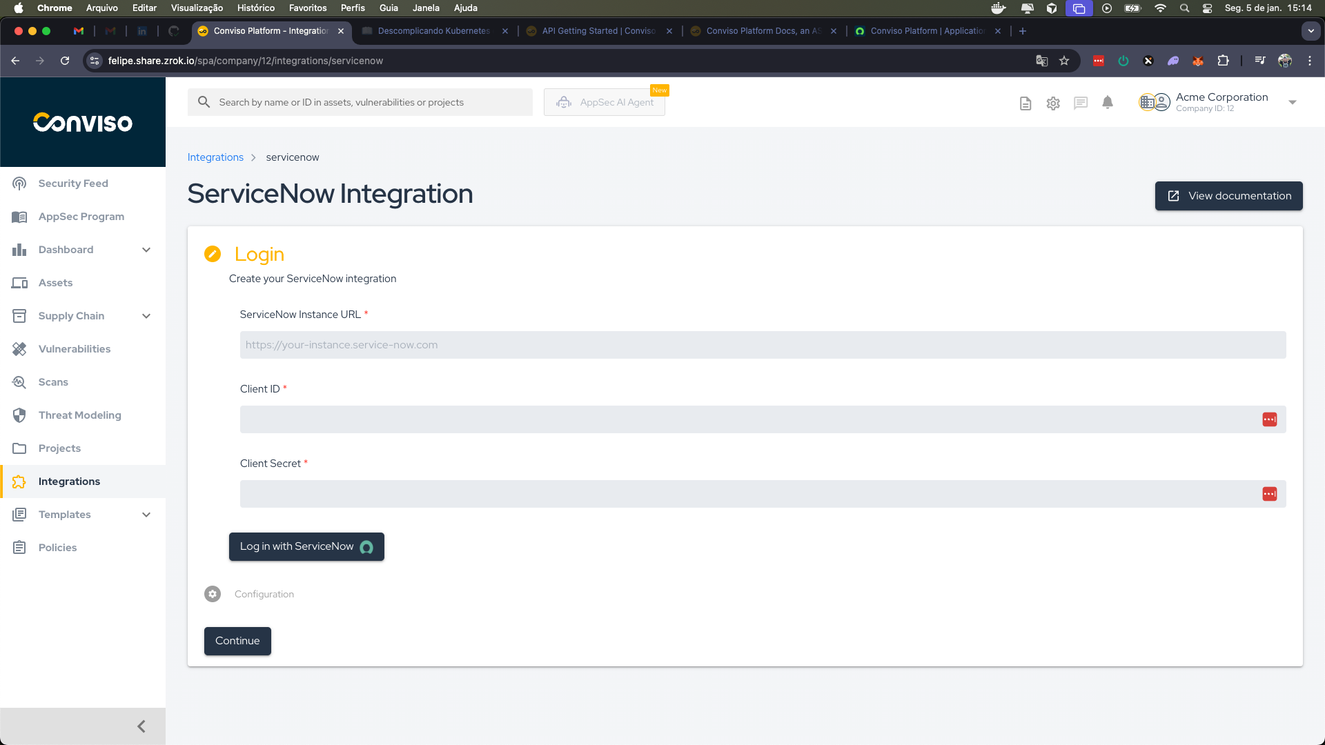 ServiceNow login page img