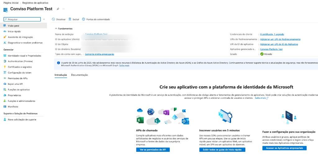 App registration Overview with IDs