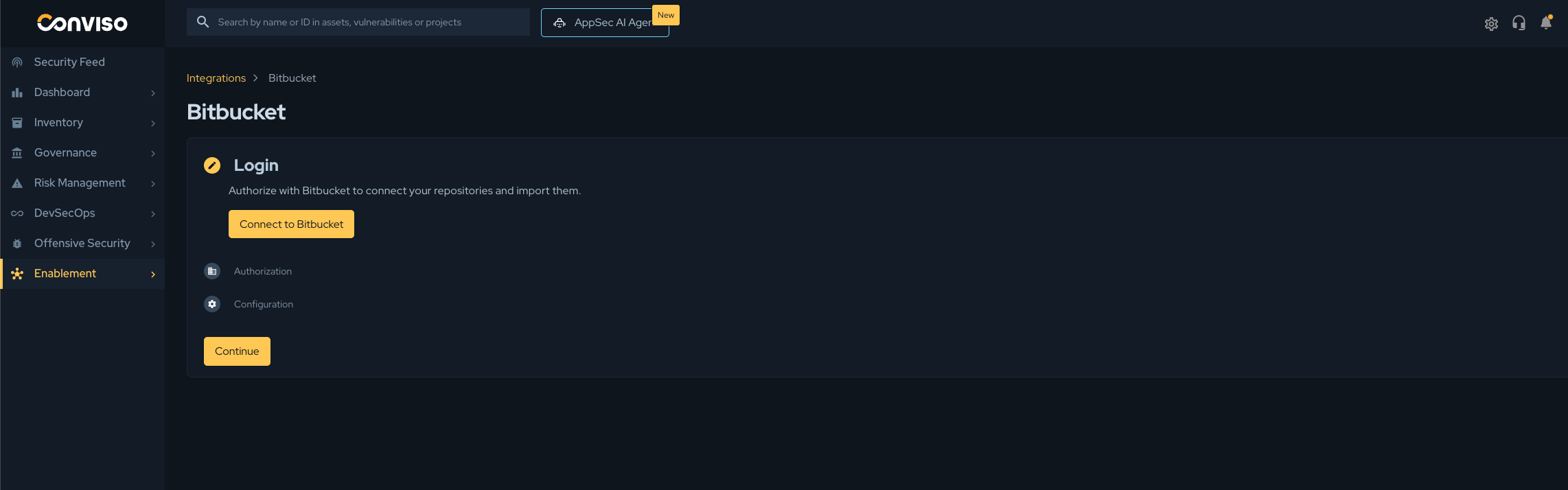 Step 2: Login step - Connect to Bitbucket
