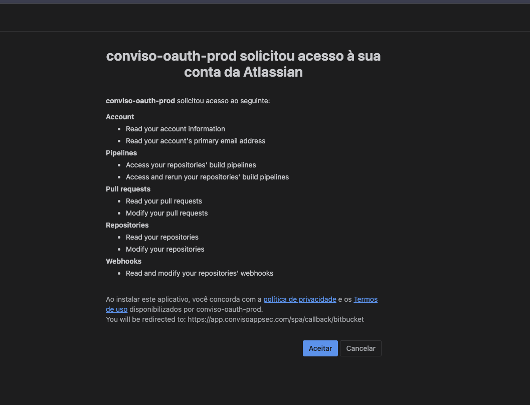 Step 2b: Bitbucket OAuth consent