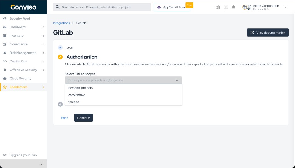 Step 3: Authorization - Select GitLab scopes